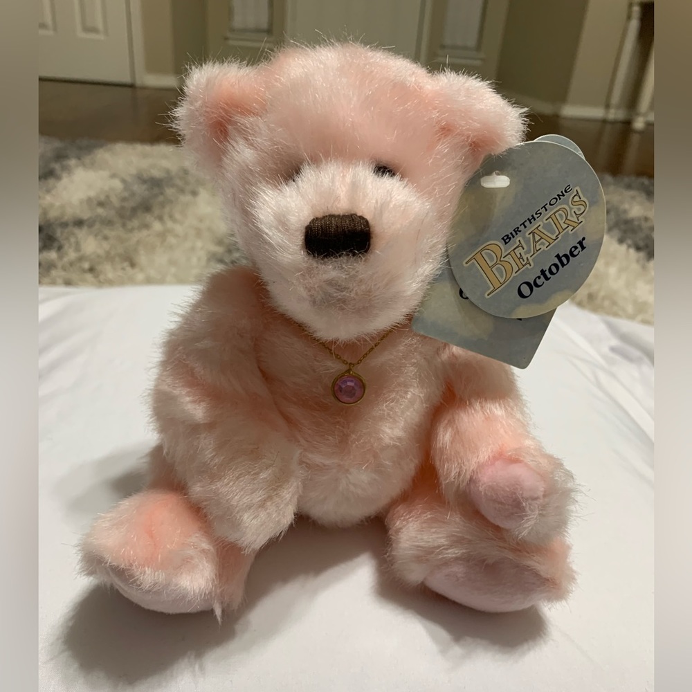 Applause Birthday Birthstone Baby Bears Danny October 2002 with Necklace New